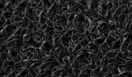 Zerbino in PVC ricciolo tipo trapper colore: Nero